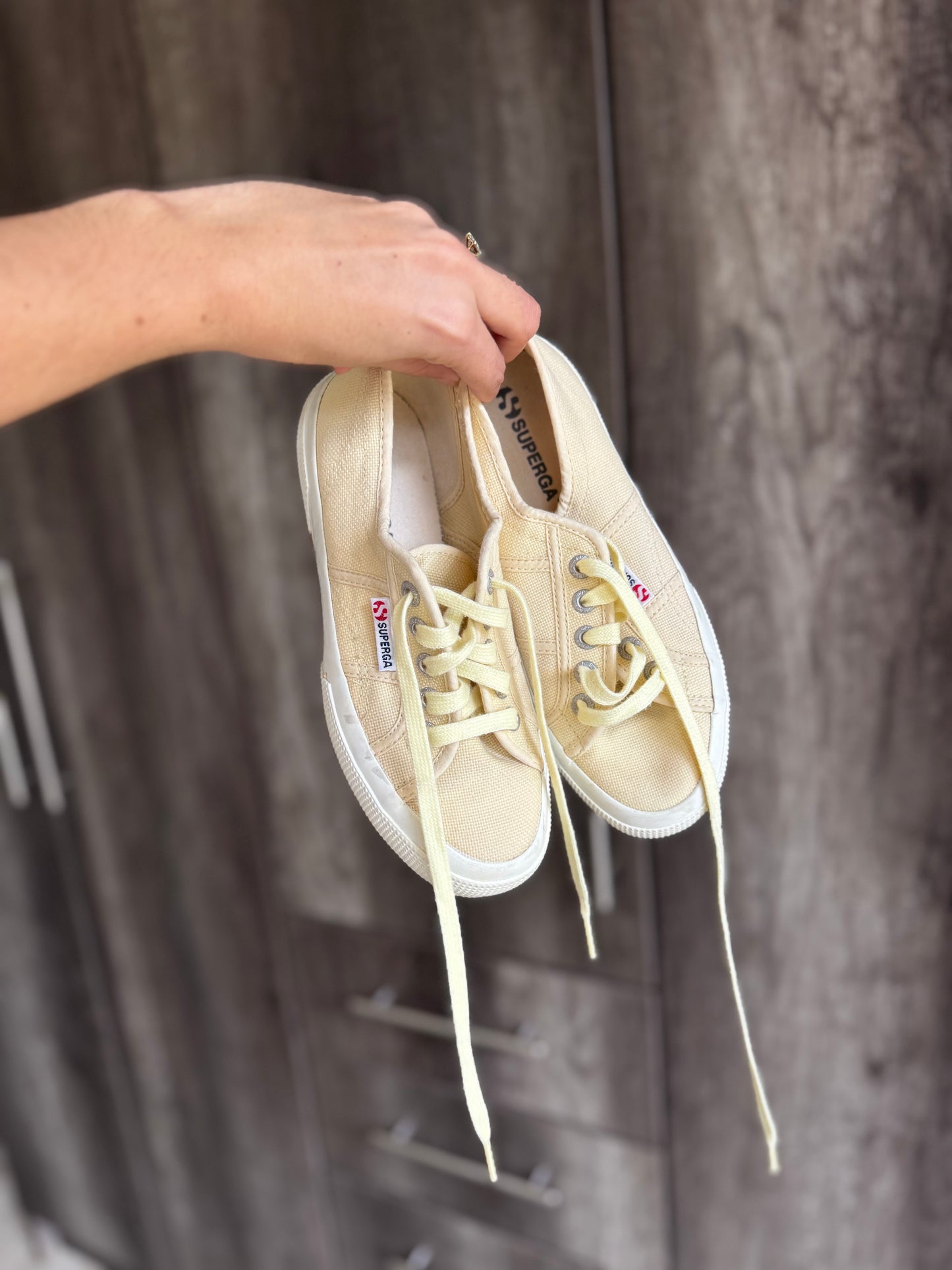 Superga pastel yellow sneakers (Q)