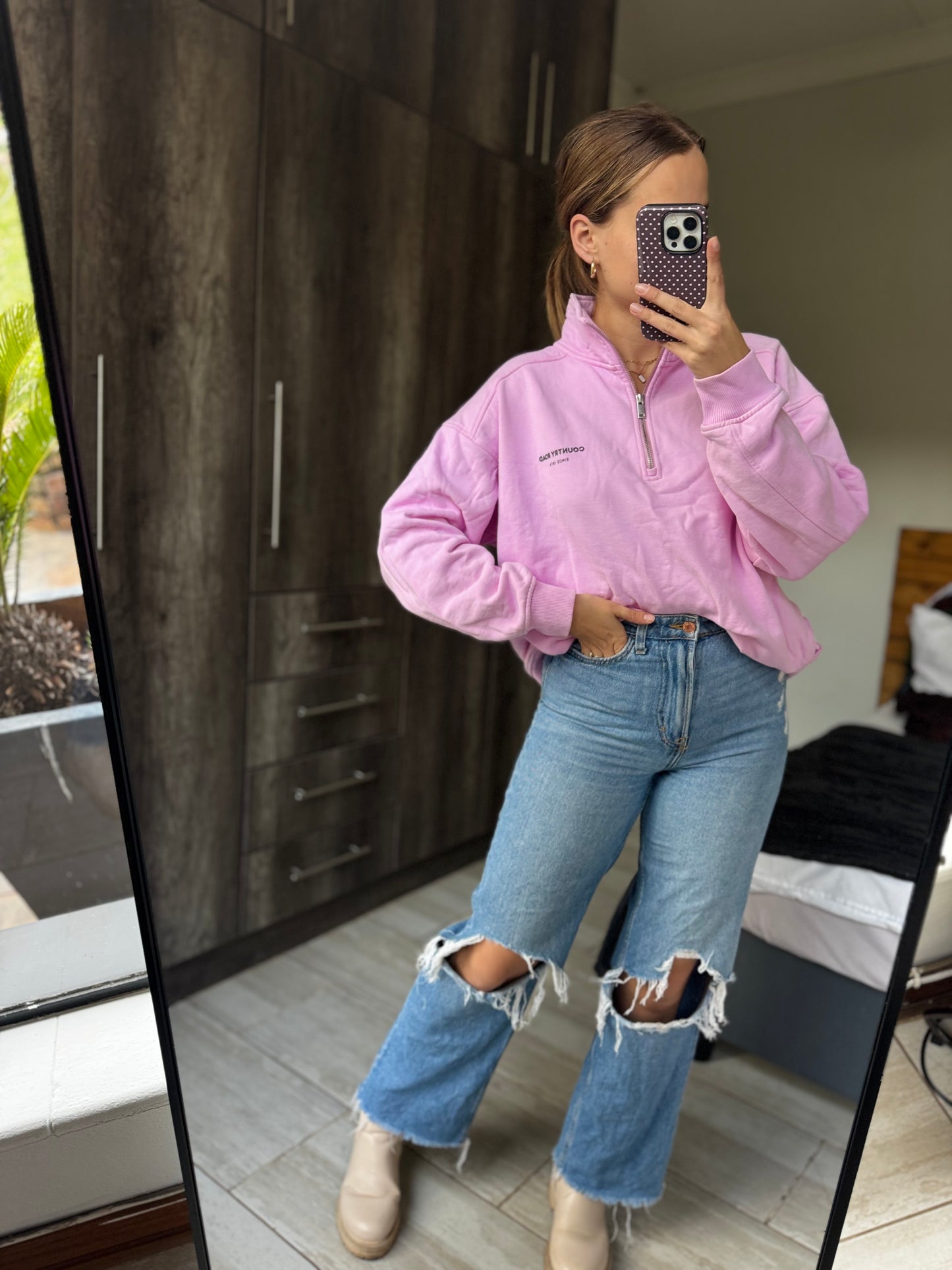 Country Road pink half zip