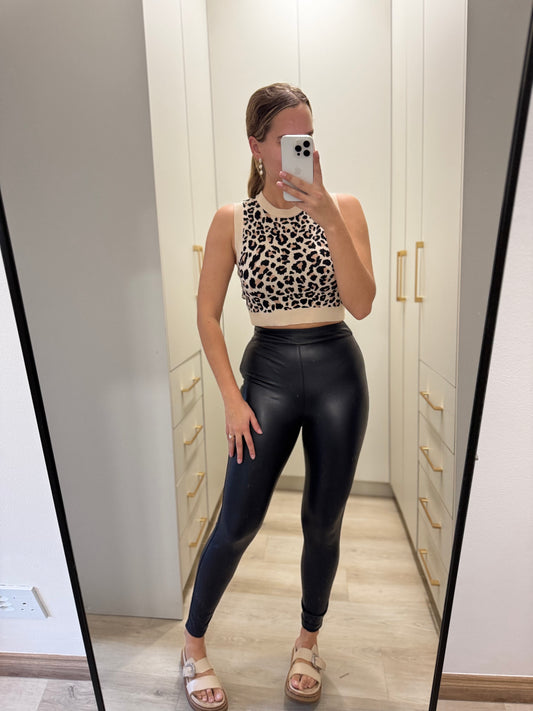 FOREVER NEW leather leggings (K)
