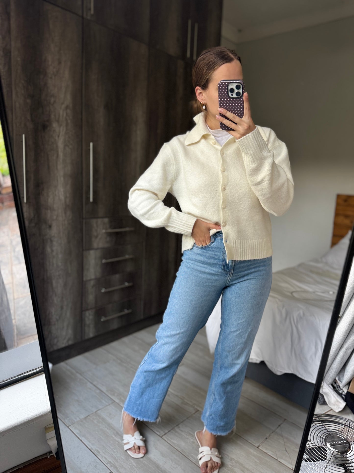 Cream knit cardigen