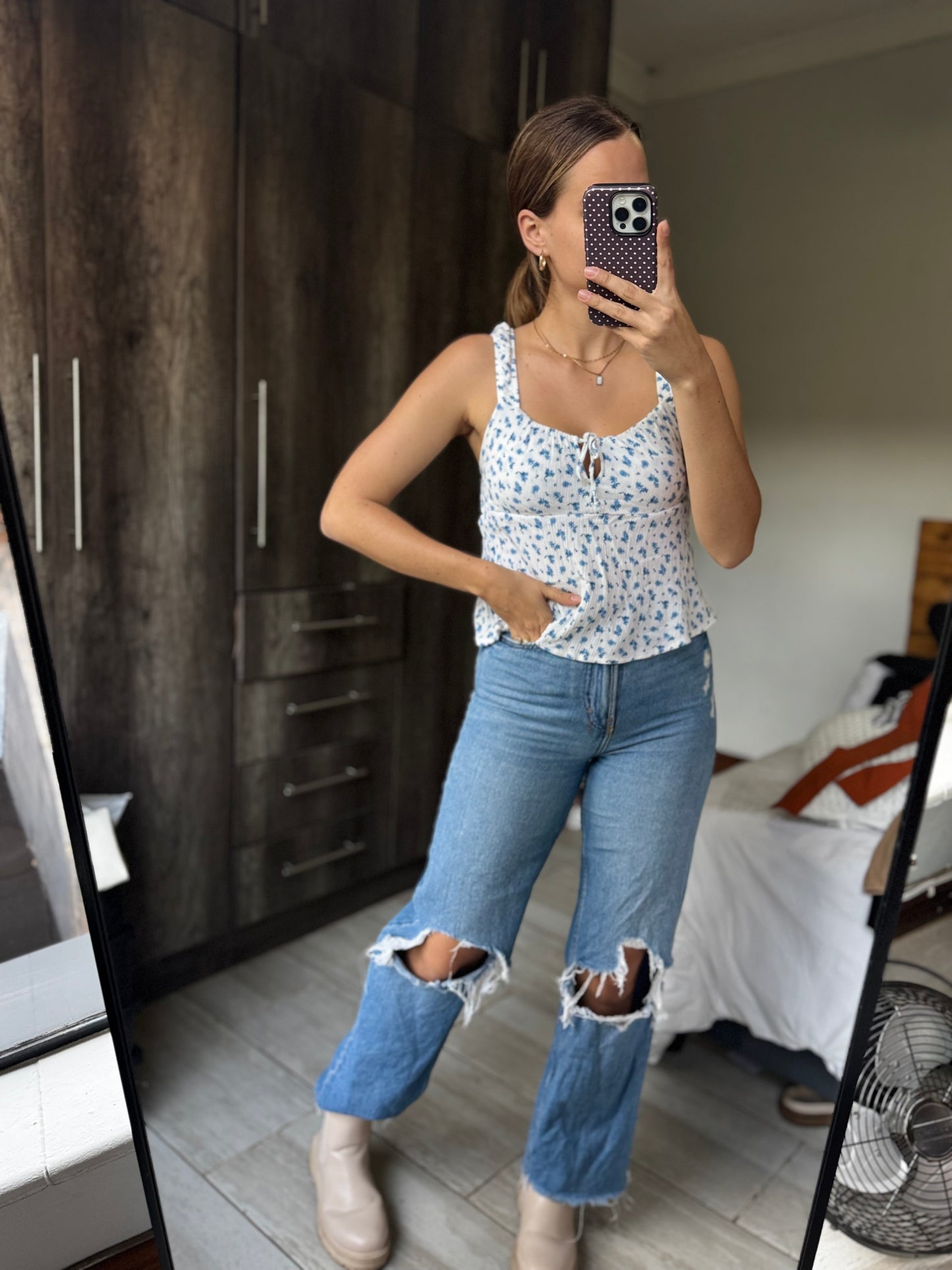 Blue floral top (AA)