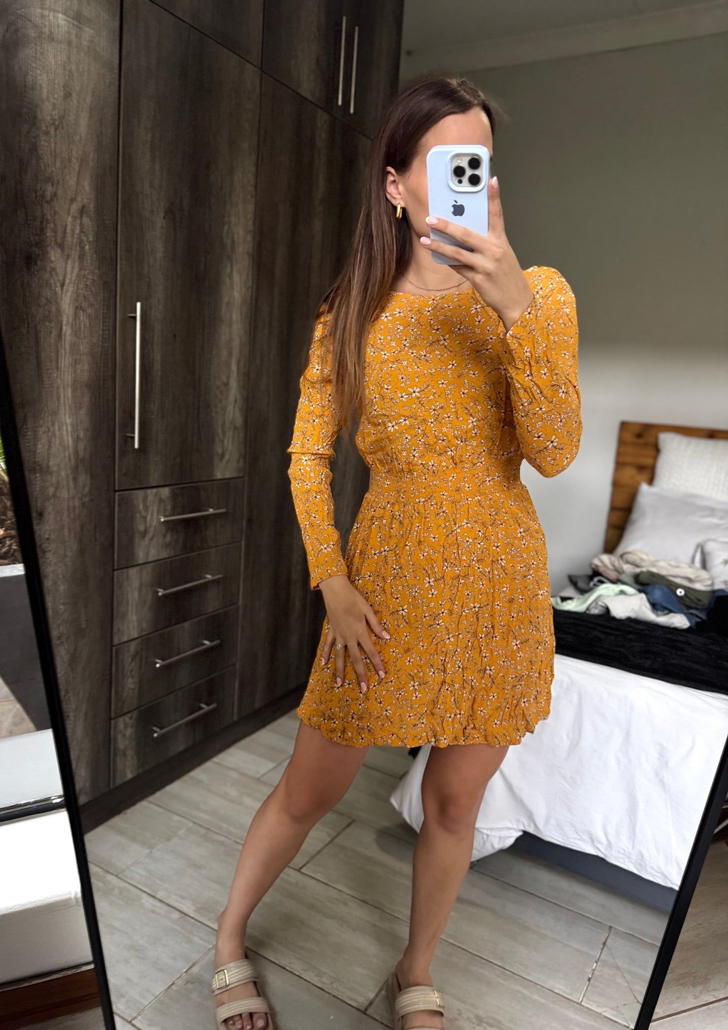 H&M yellow floral dress (AAA)