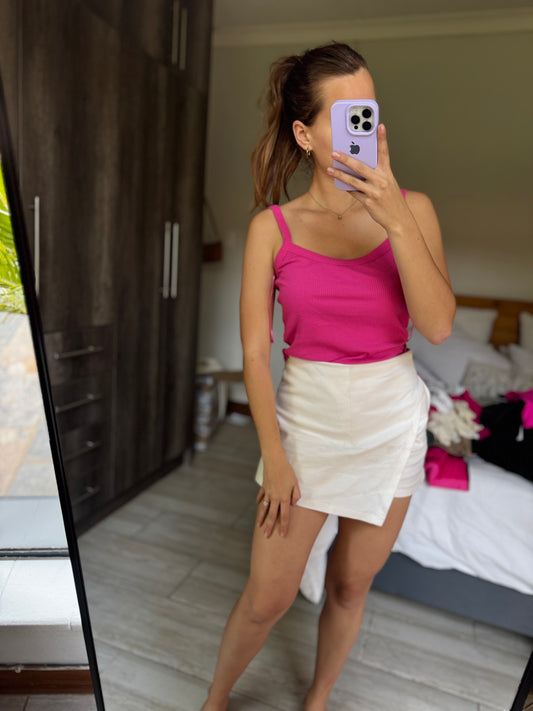 Pink ribbed bodysuit (D)