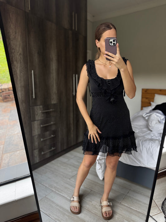 Black polka dot dress (N)
