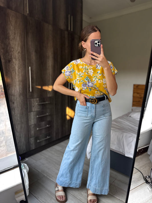 Yellow floral top (E)