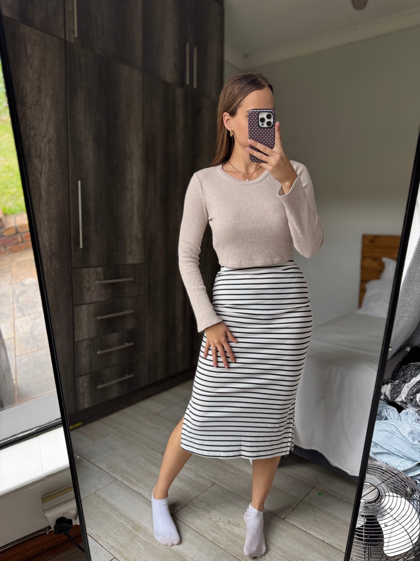 Ribbed striped skirt (O)