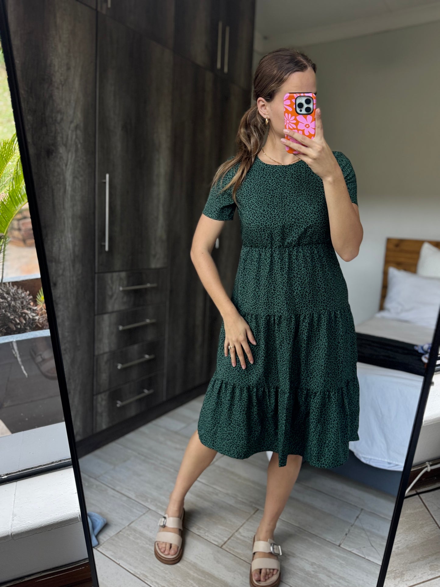 Green leopard print dress (EE)