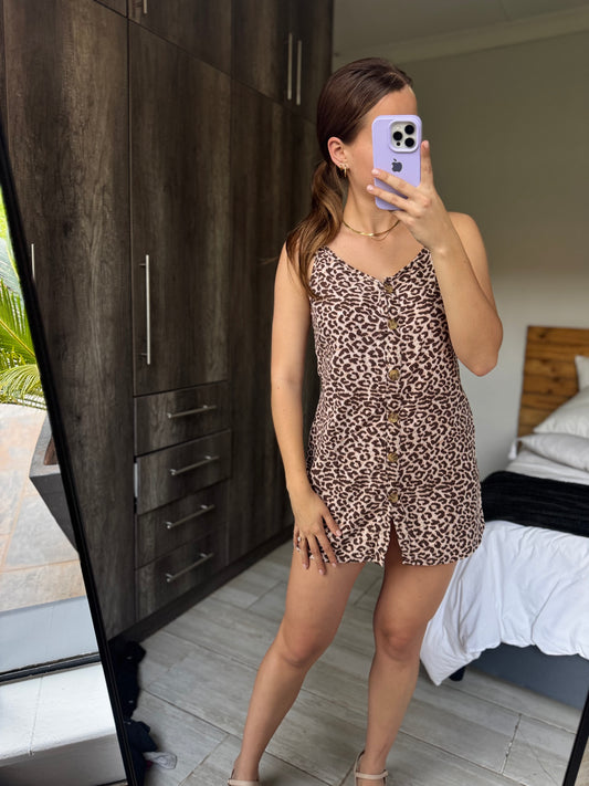 Cotton on leopard print dress (T)