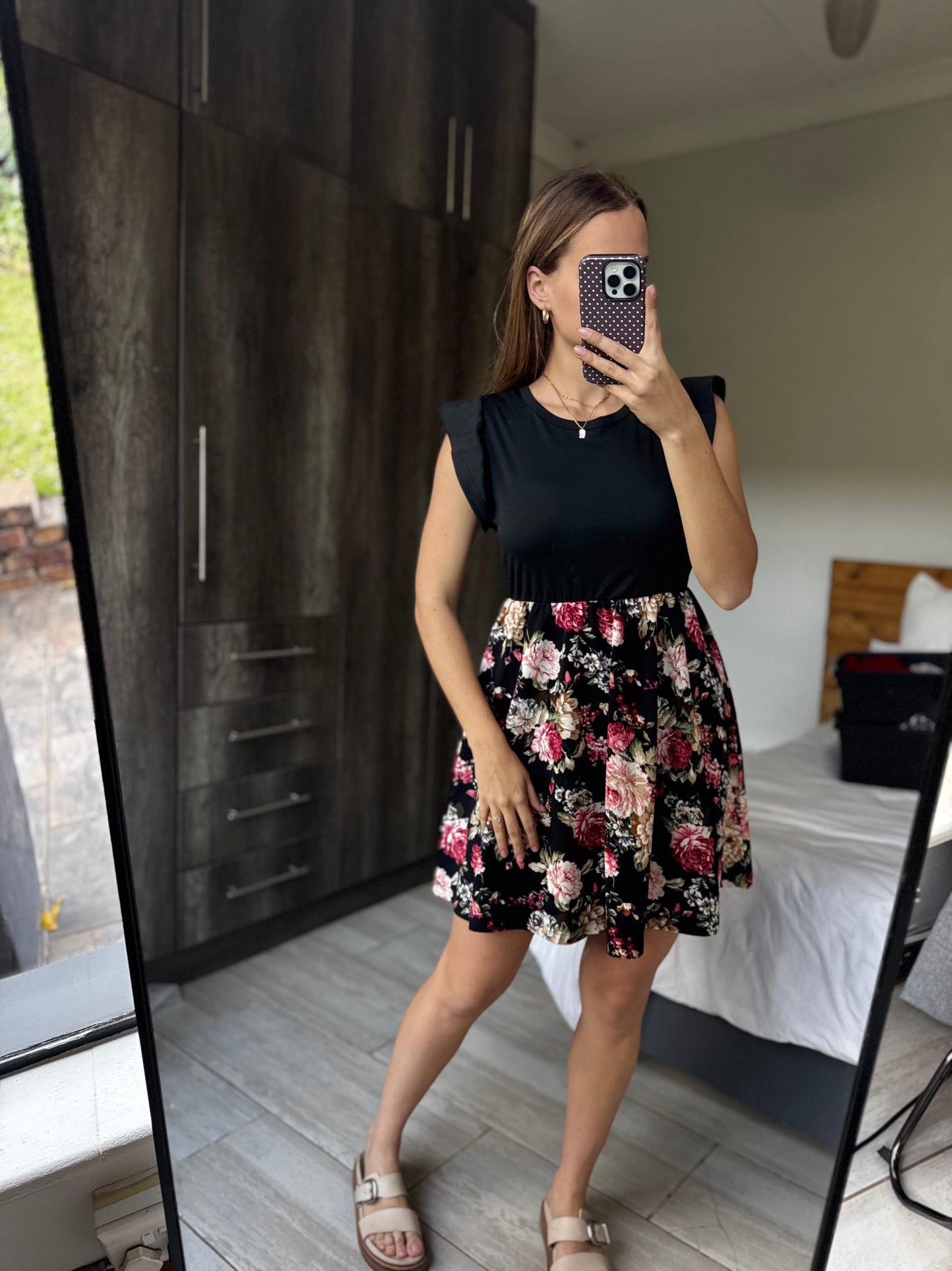 Black floral dress (X)
