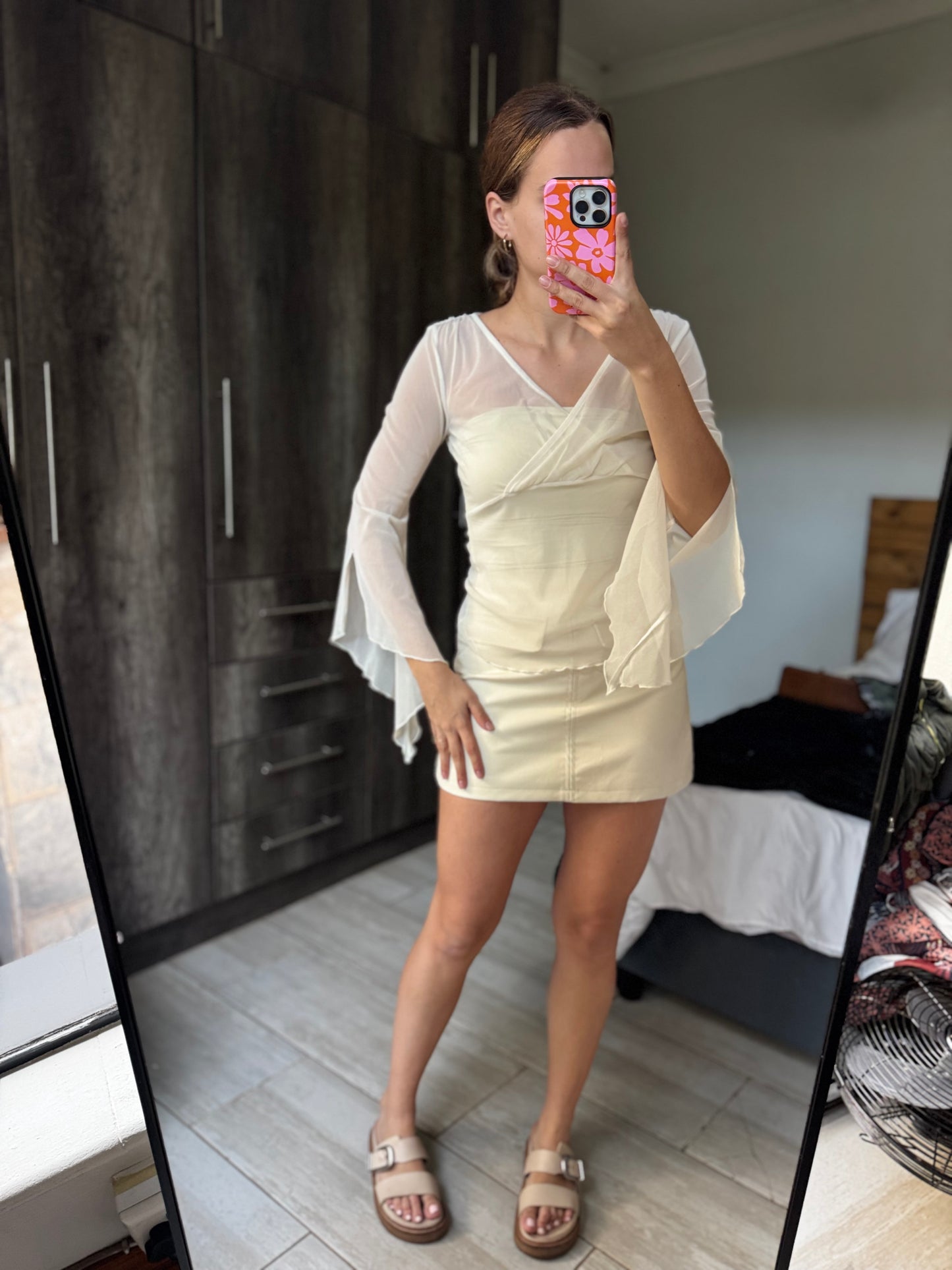 Cream sheer top (A)