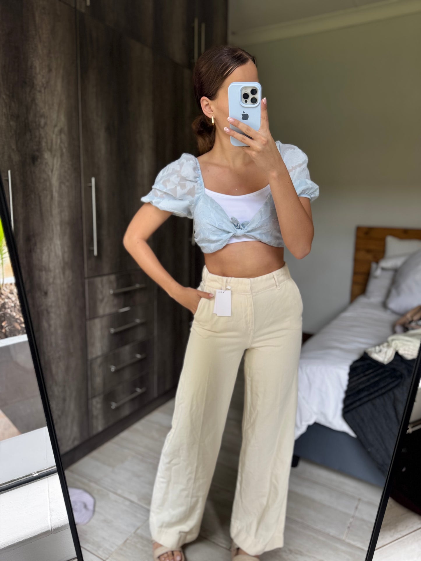 Blue floral top (HH)