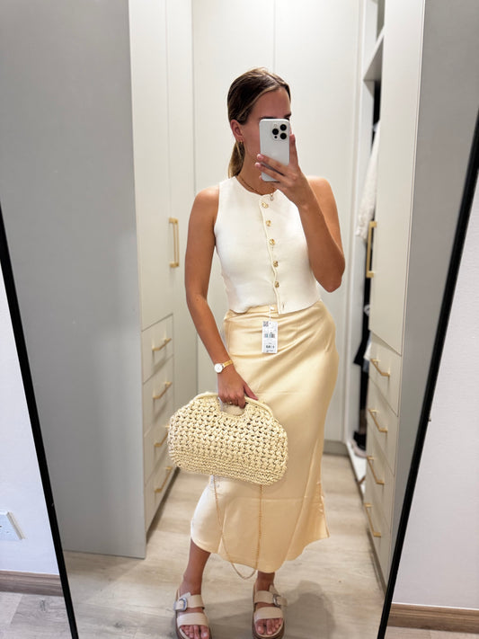 Brand New MANGO satin skirt (C)