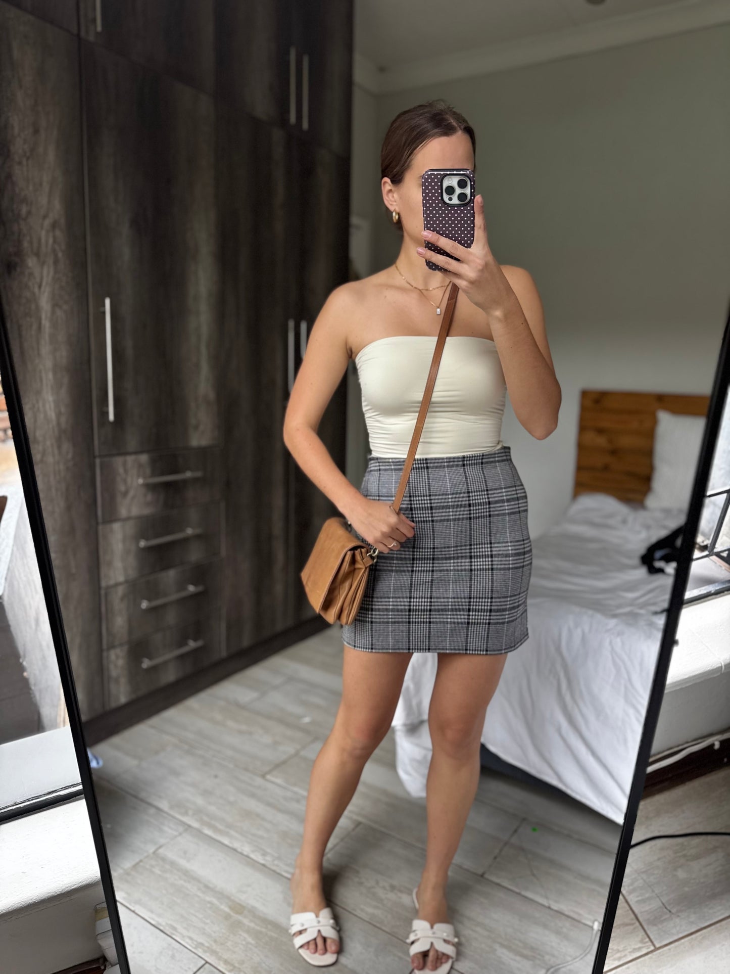 H&M checkered skirt (L)
