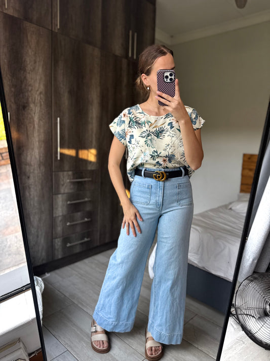 White floral top (E)