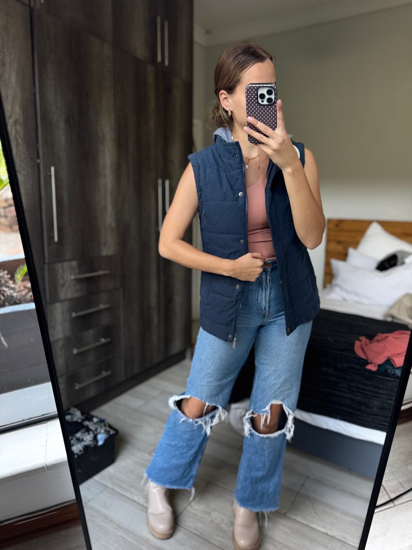 Navy puffer vest (Z)