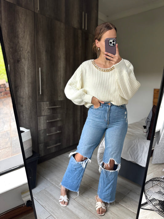 Cream knitted sweater from Truworths (B)