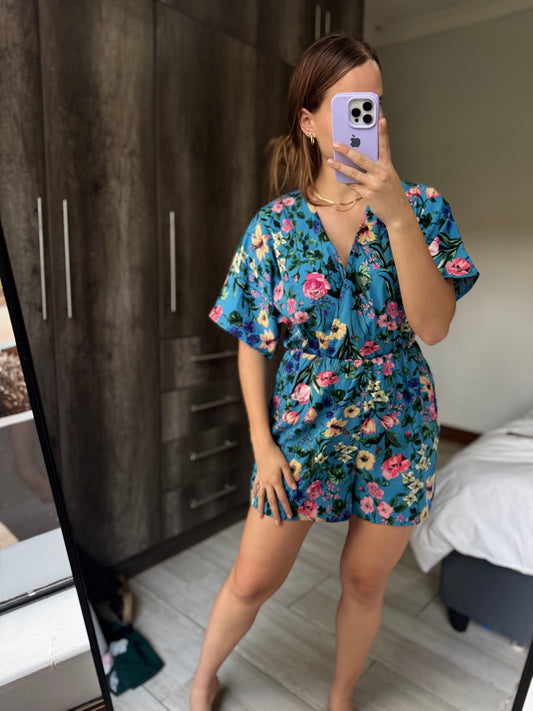 Blue floral jumpsuit (MMM)