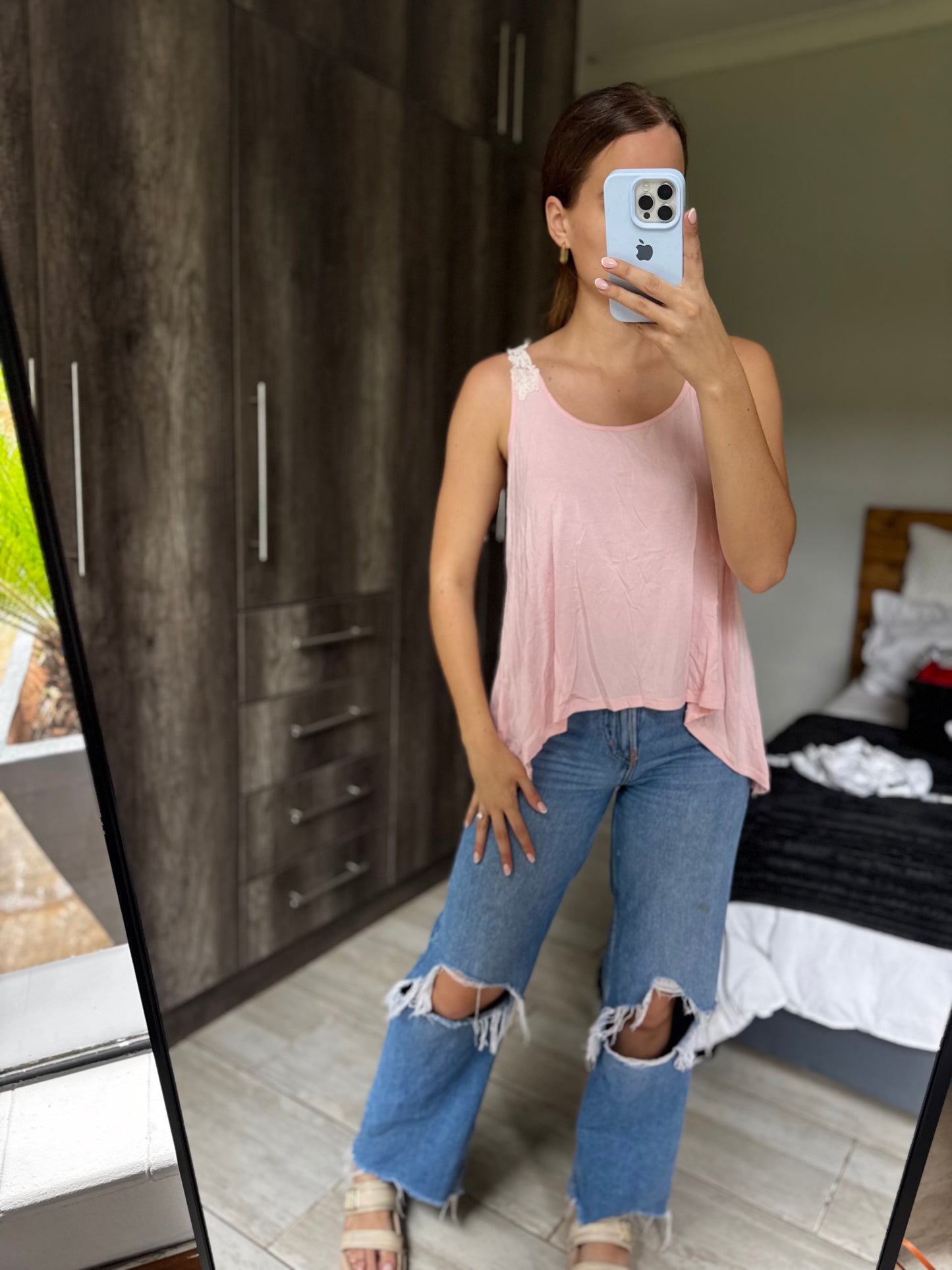 Pink lace top (W)
