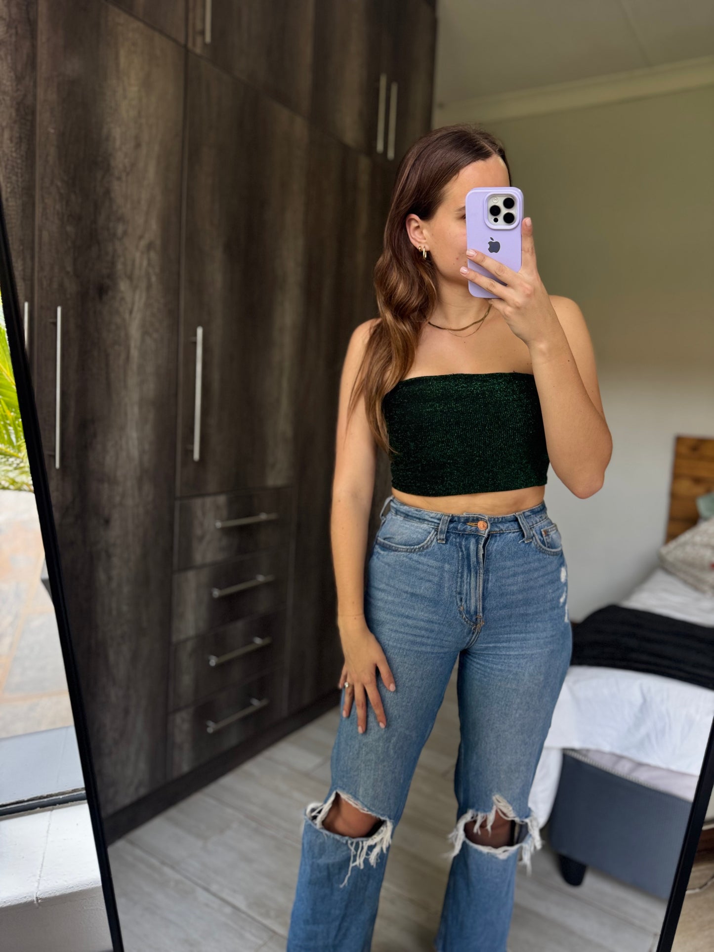 Green glitter top (OO)