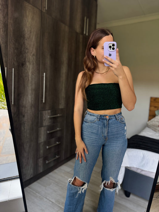 Green glitter top (OO)