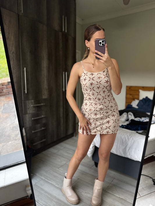 Cotton on brown pretty dress (BB)