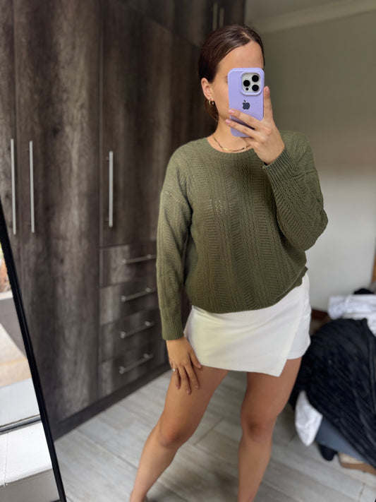 Old Khaki green sweater (K)