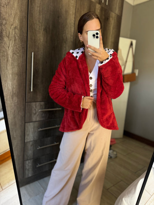 Red fluffy jacket (QQ)
