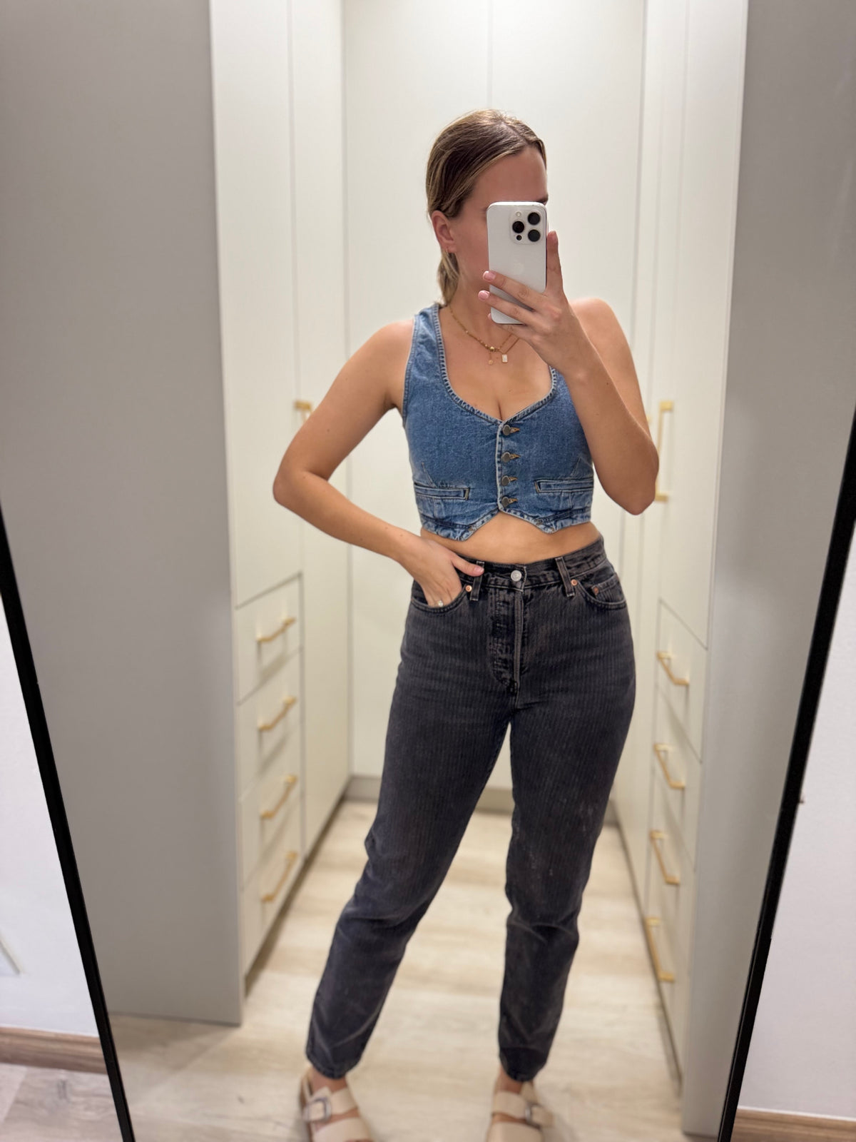 Cotton on denim vest (P)