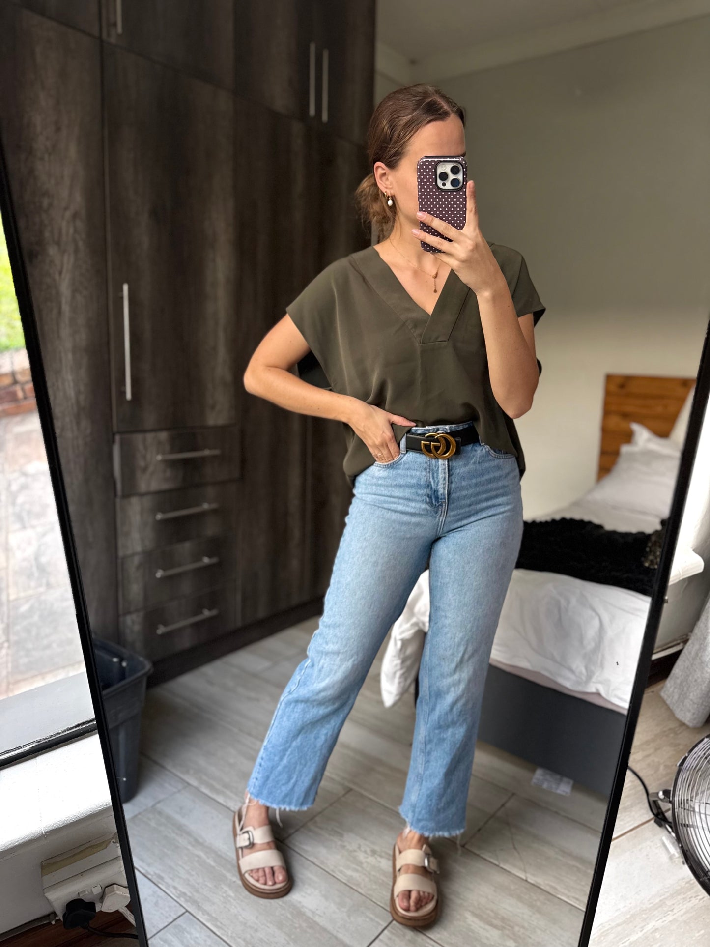 H&M green top (W)