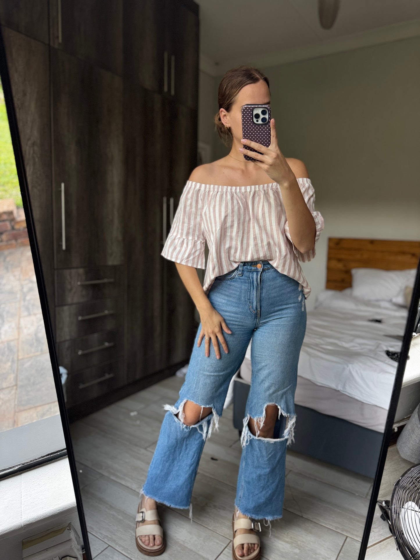 Woolworths striped top (X1)