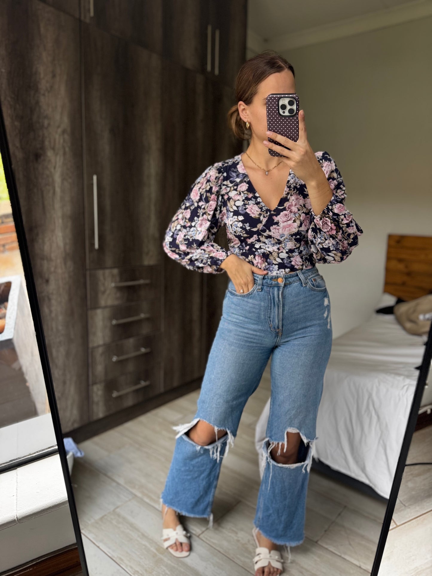 Forever New floral top (L)