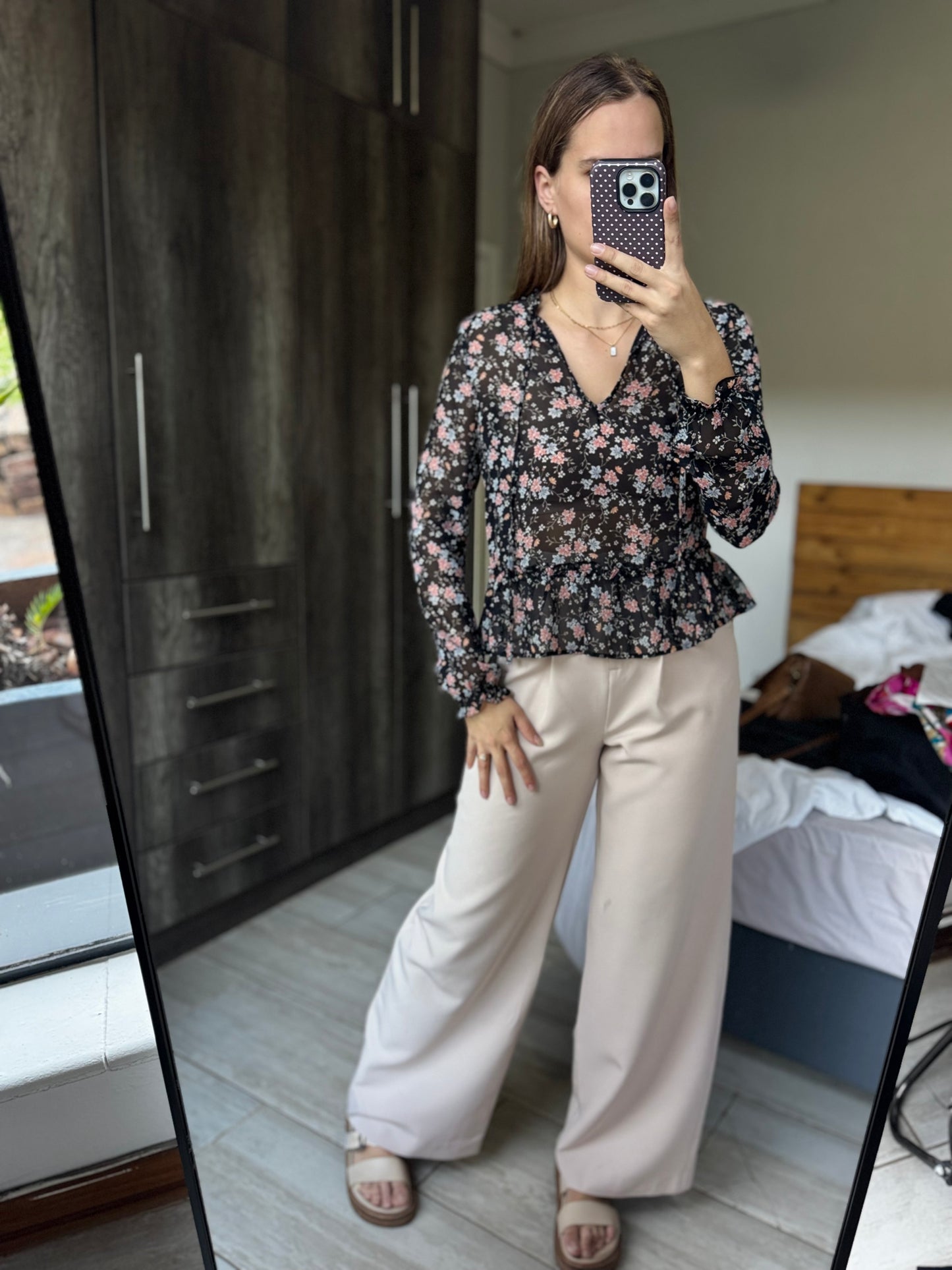 H&M floral sheer top (QQ)