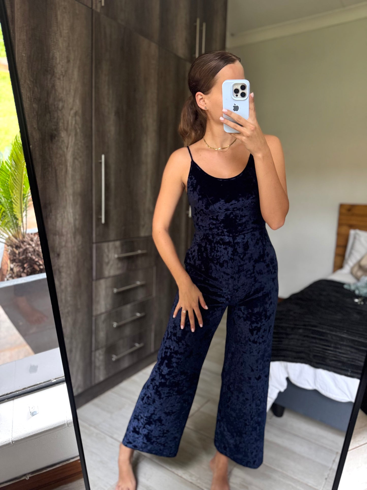 Blue velvet jumpsuit (W)