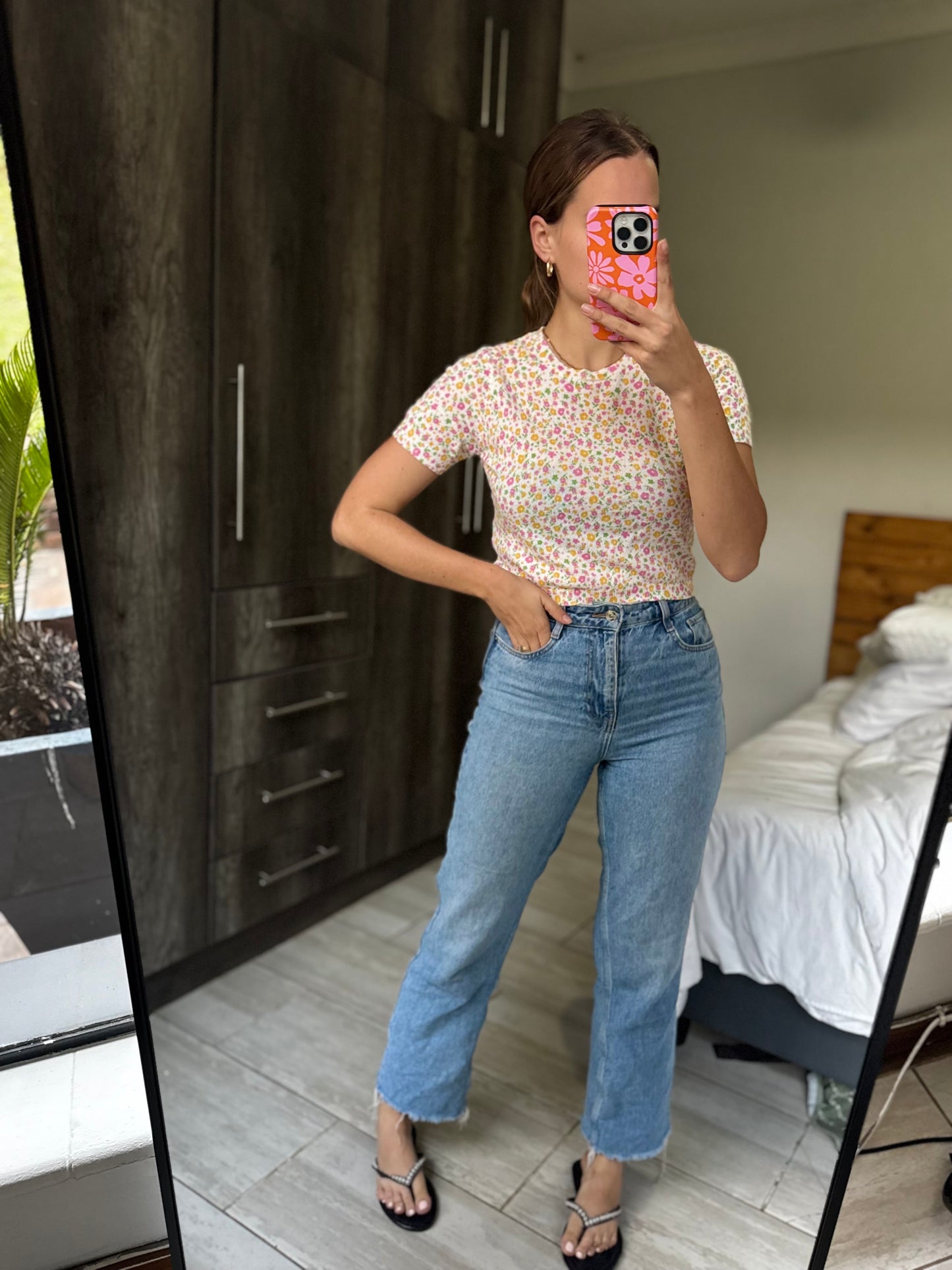 ZARA floral top (P)