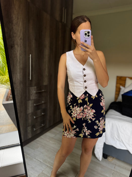 Blue floral skirt (R)
