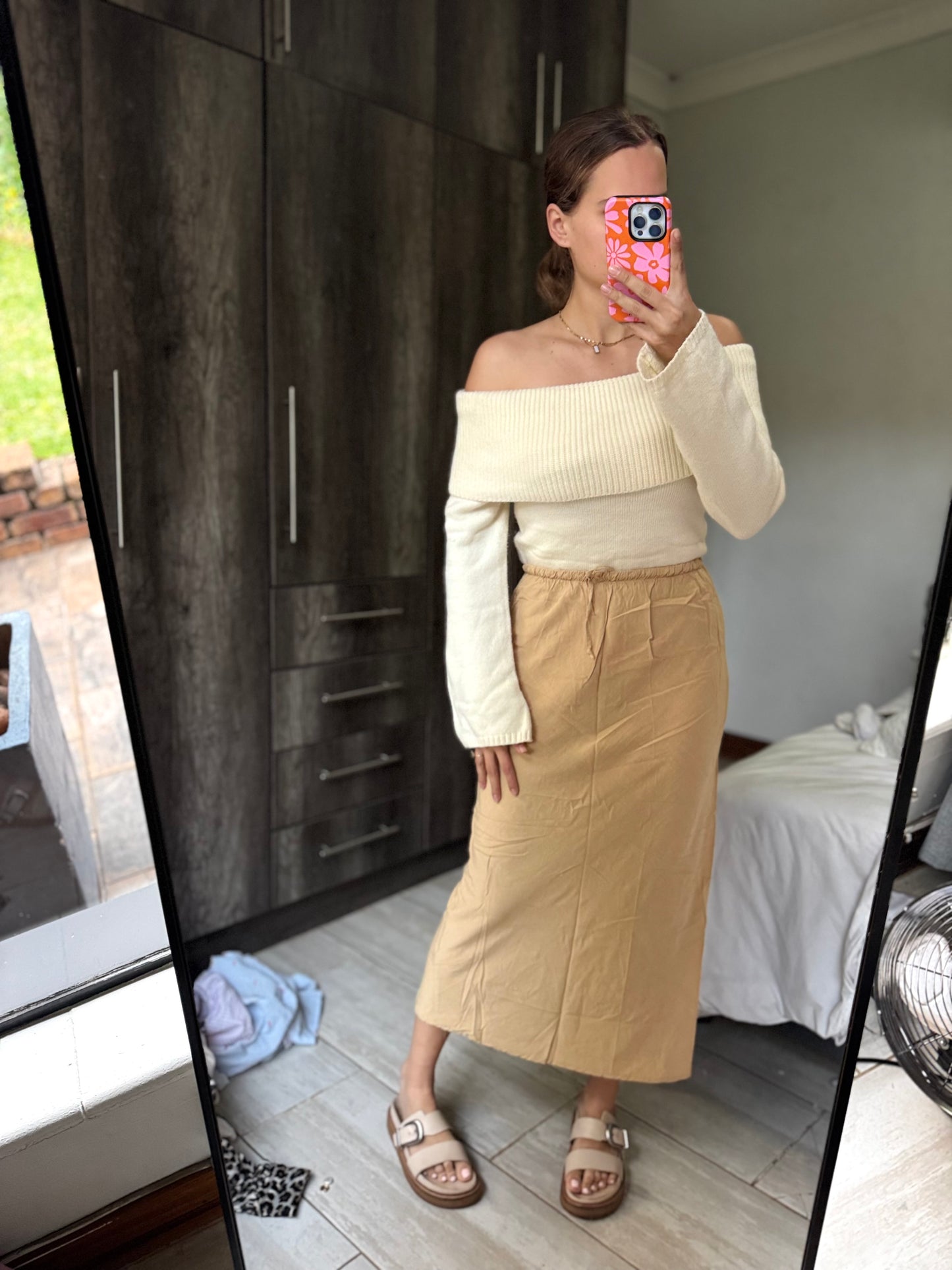 Brown midi skirt (HH)