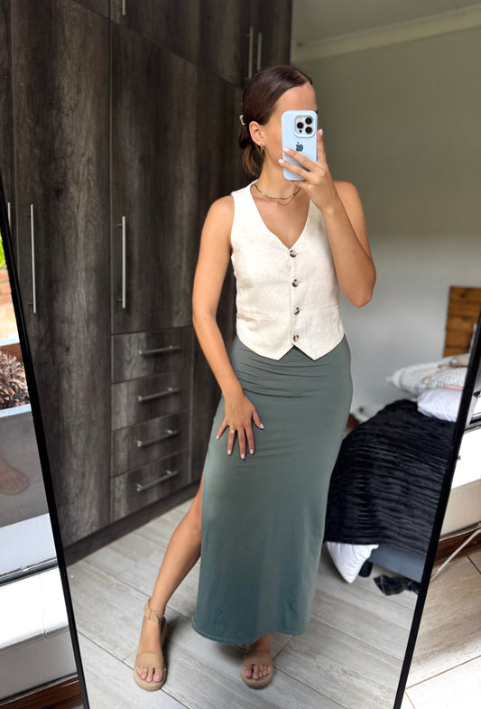 Stradivarius cream vest top (HH)