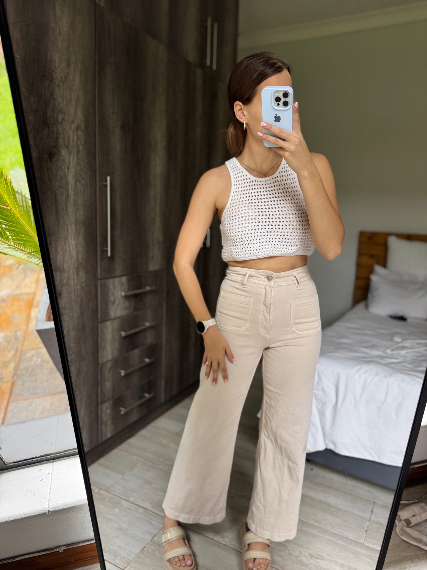 Cotton on white top with zip (RR)