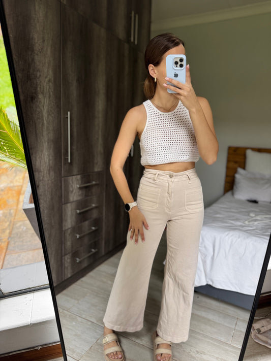 Cotton on white top with zip (RR)