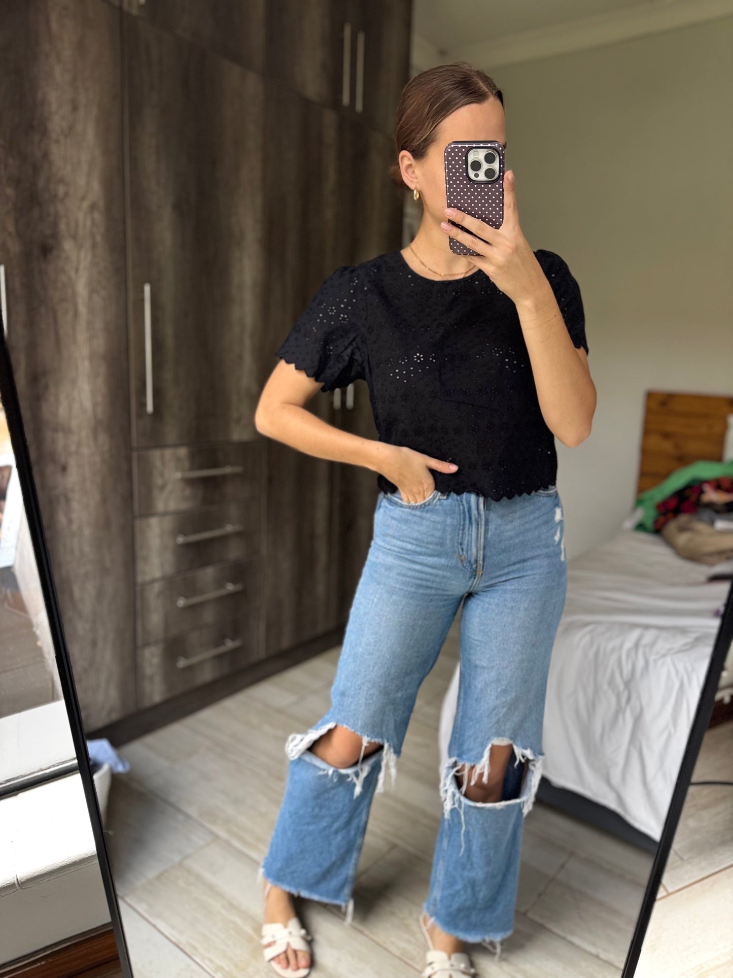 Cotton on black top (L)