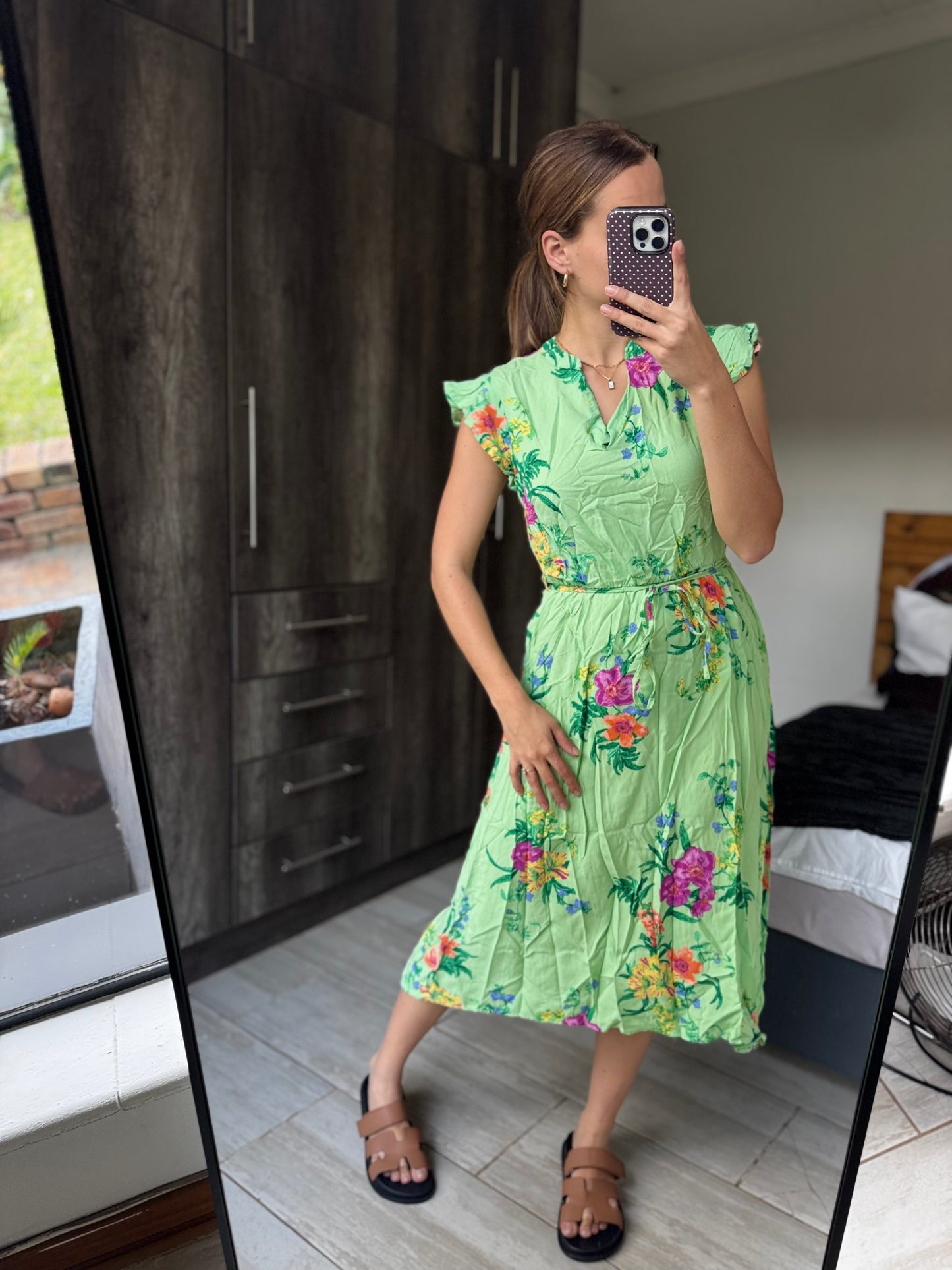 Woolworths green floral dress (KK)