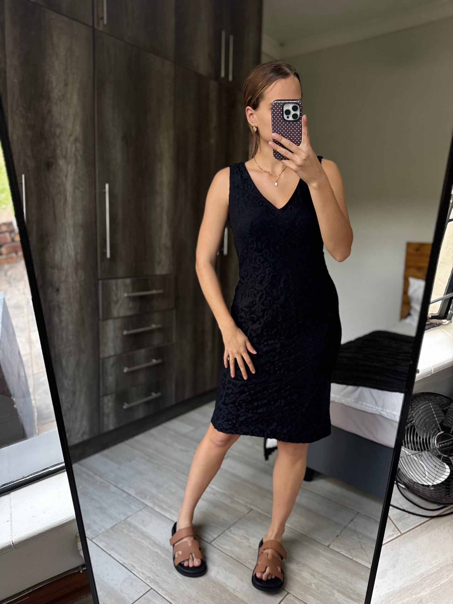 StudioW black lace dress (F)