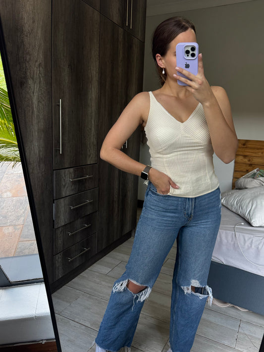 AnnTaylor stunning cream top (FF)