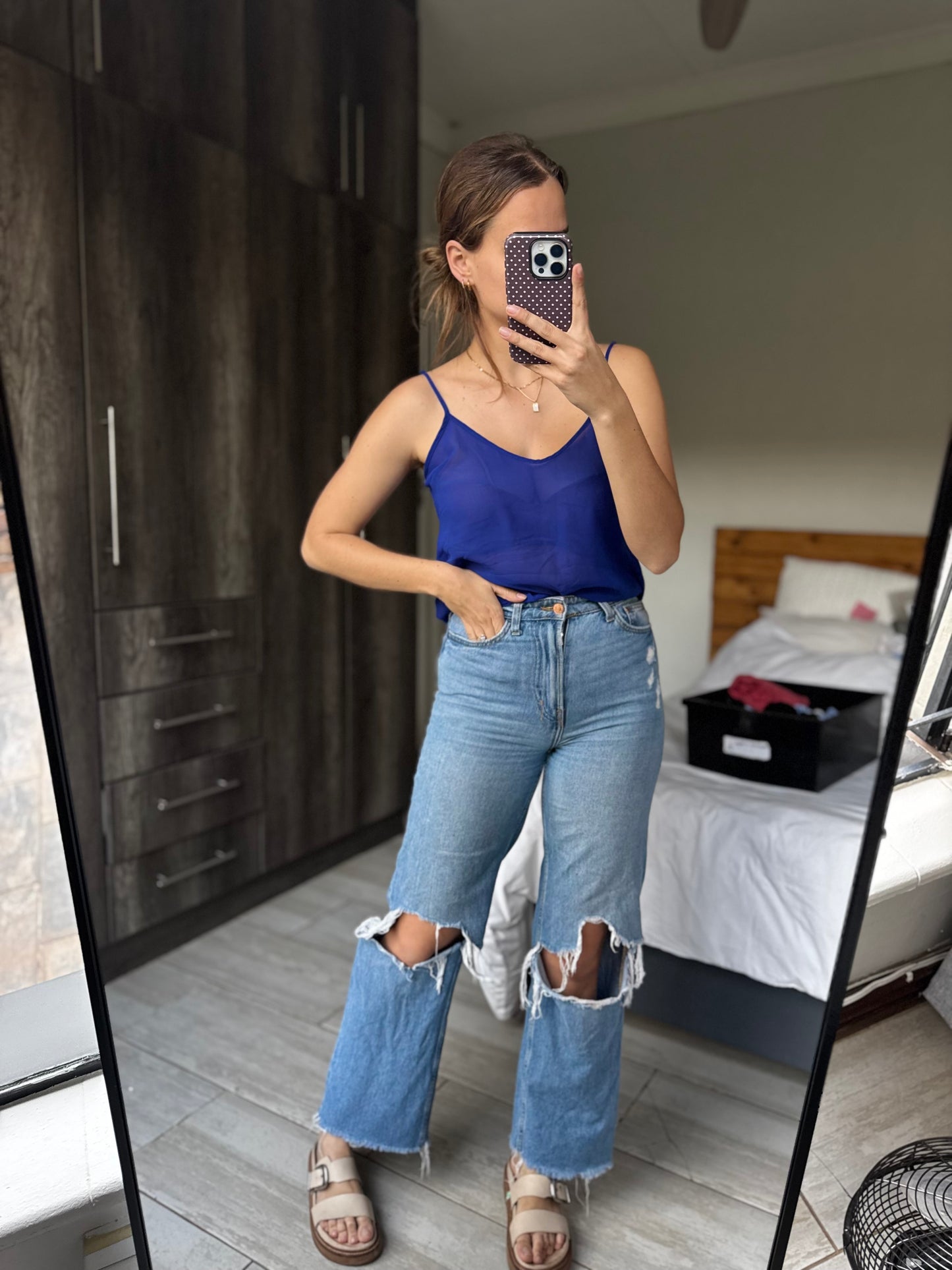 Blue sheer top (A)