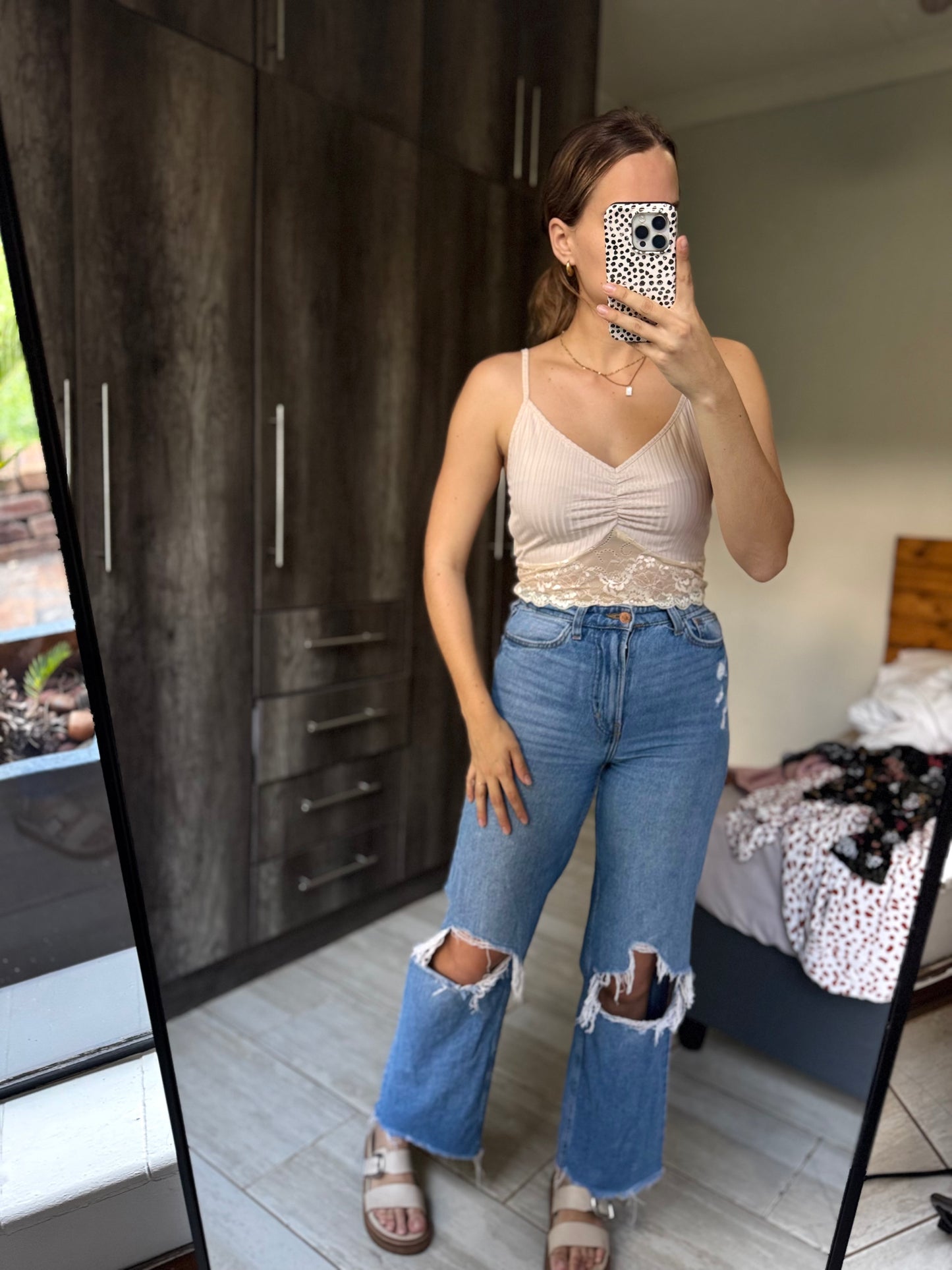 Cream lace top (W)