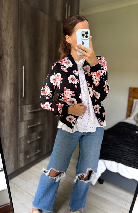 Black floral jacket (W)
