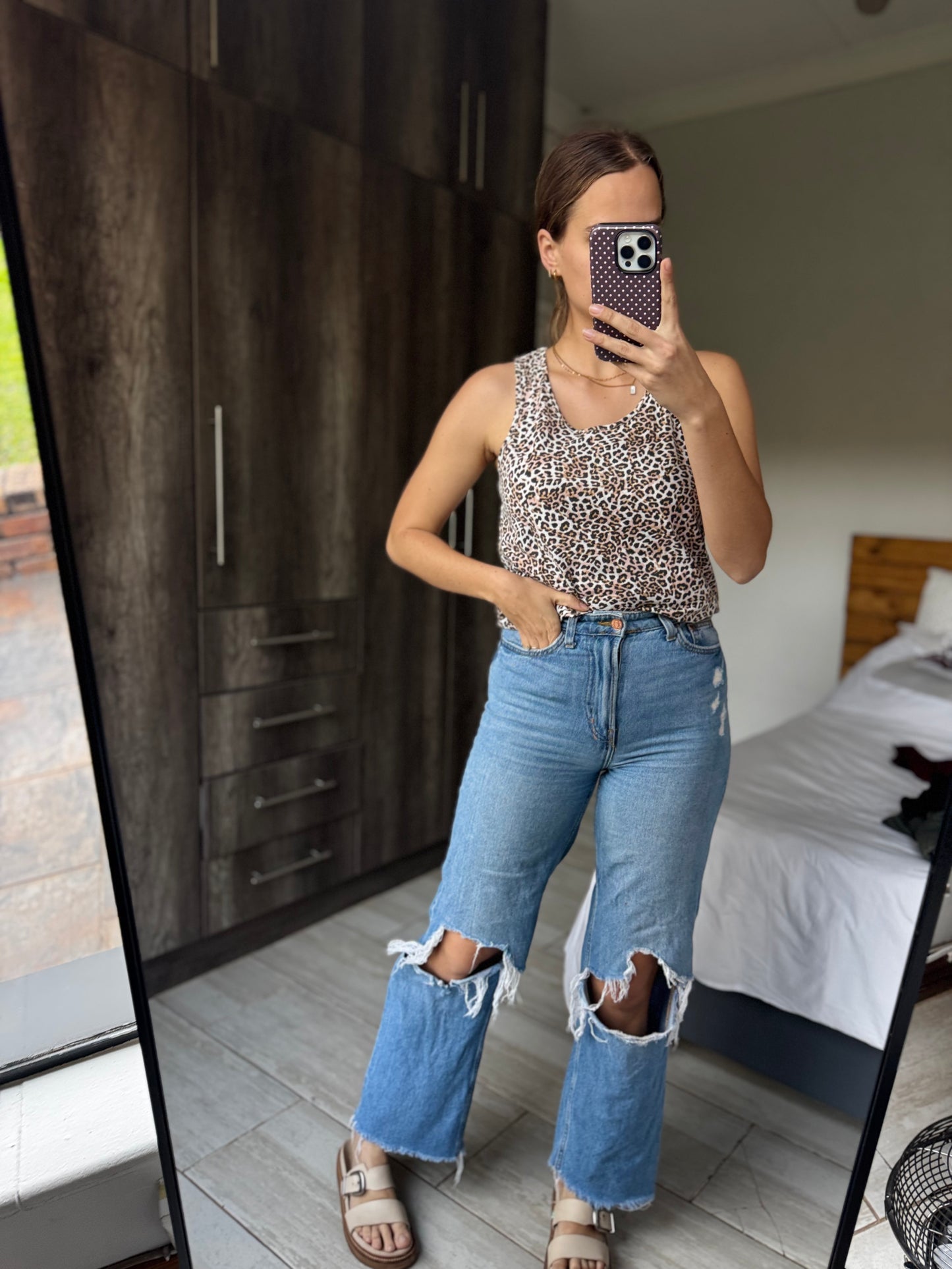 Leopard print top (S)