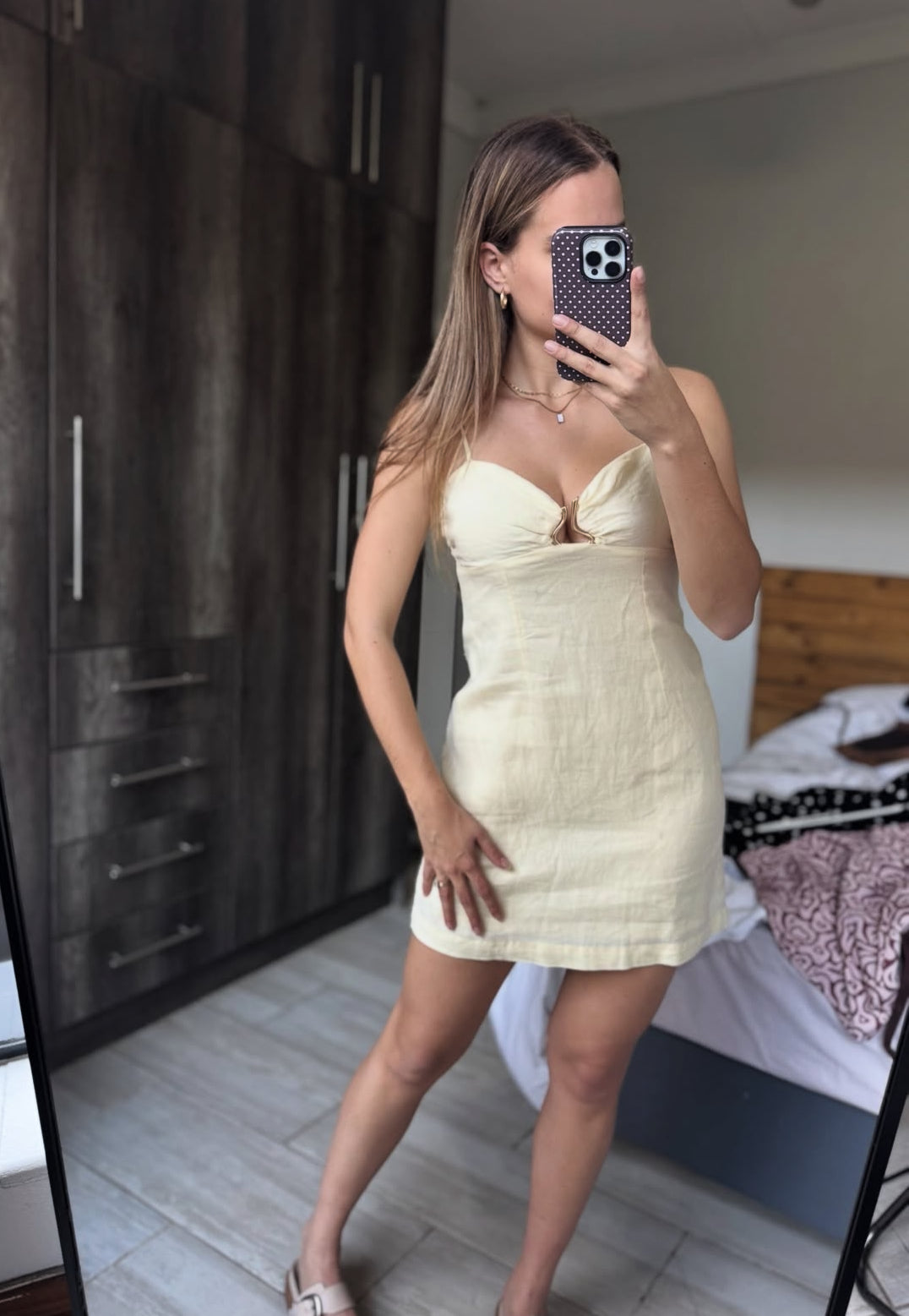 Cotton on butter yellow and gold dress
