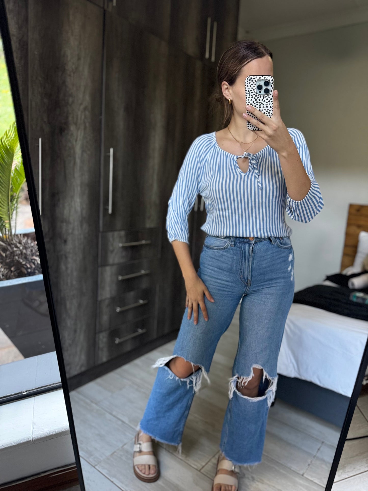 Blue striped top (EE)