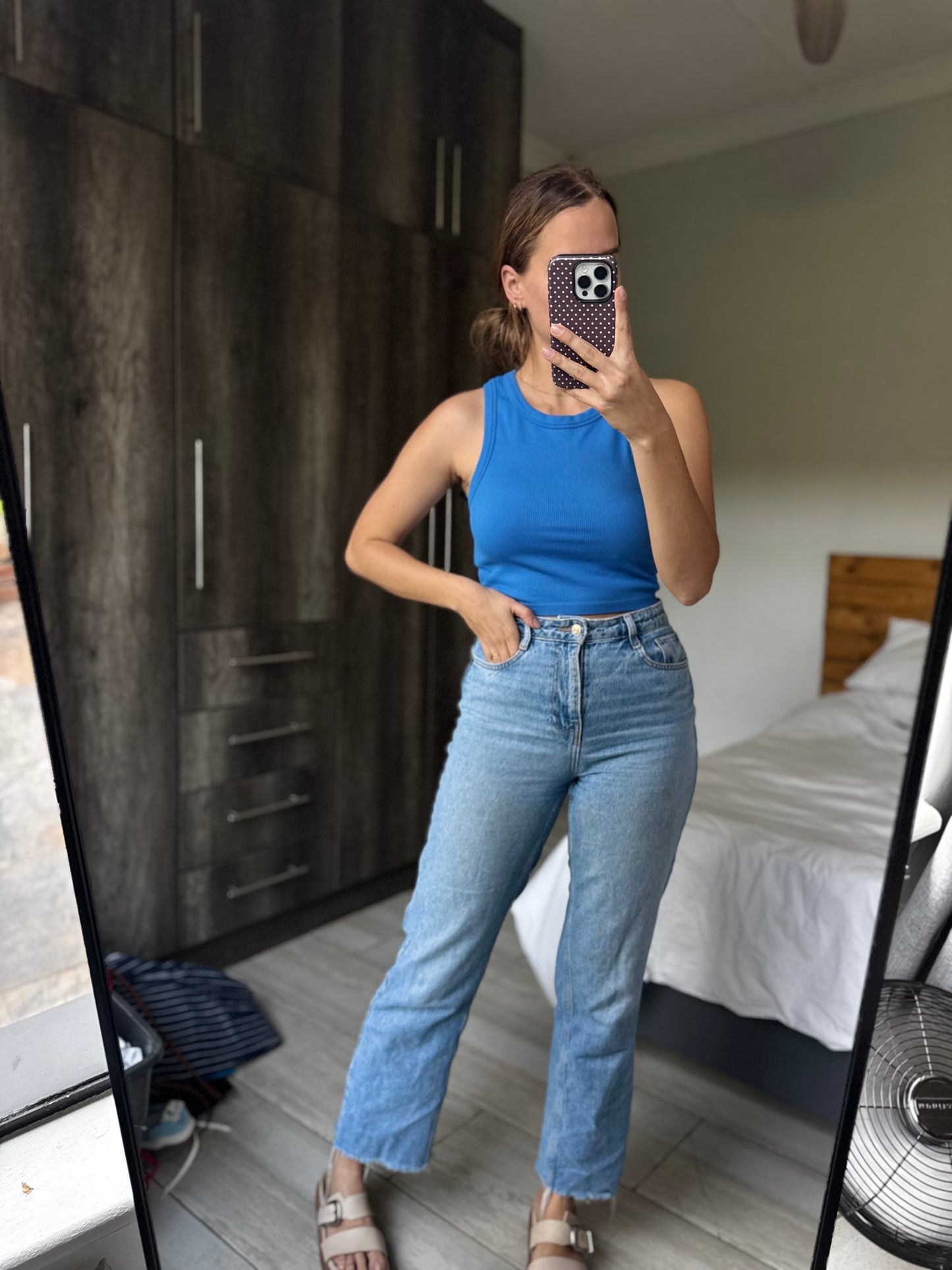 H&M blue ribbed tank (G)